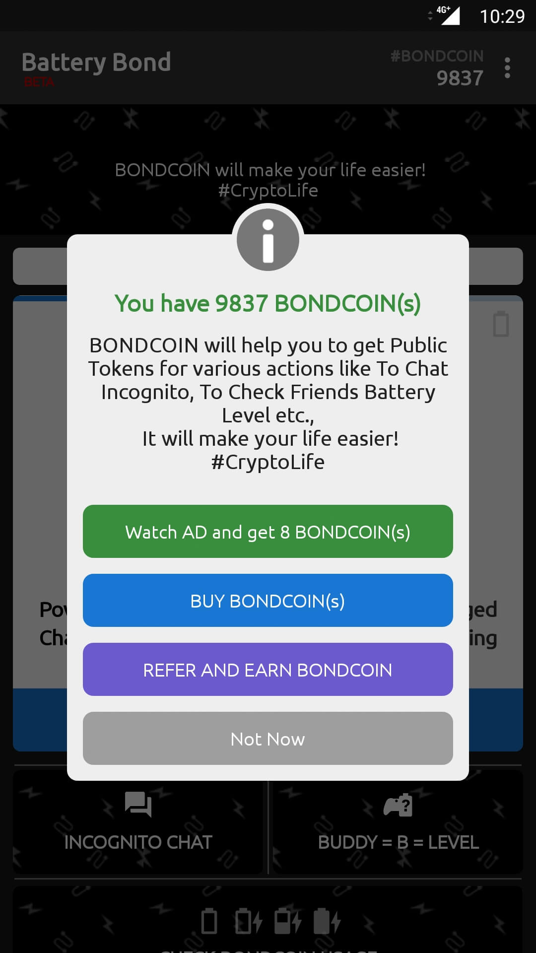 Battery Bond App - Dashboard