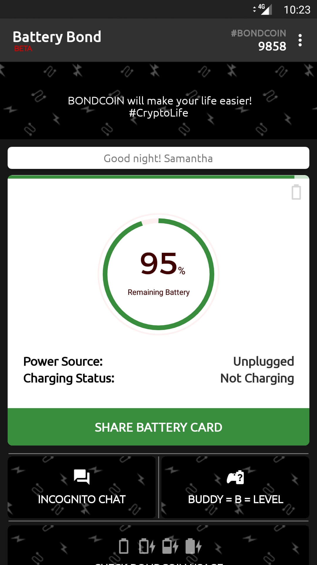 Battery Bond App - Friends List