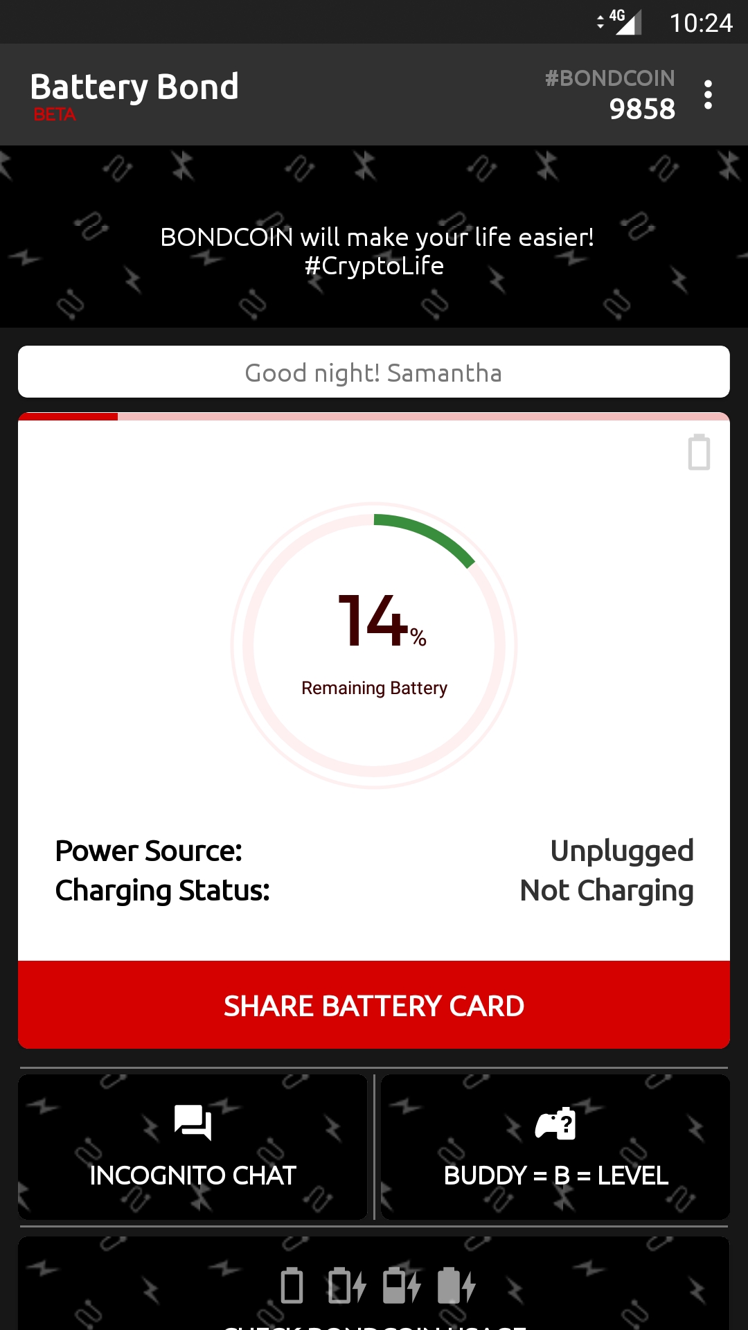 Battery Bond App - Anonymous Chat
