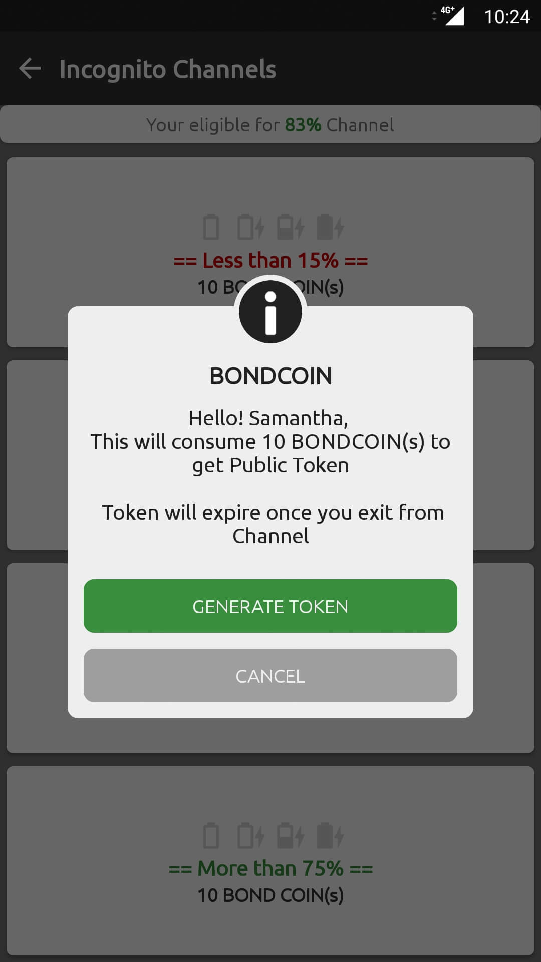 Battery Bond App - BONDCOIN Wallet